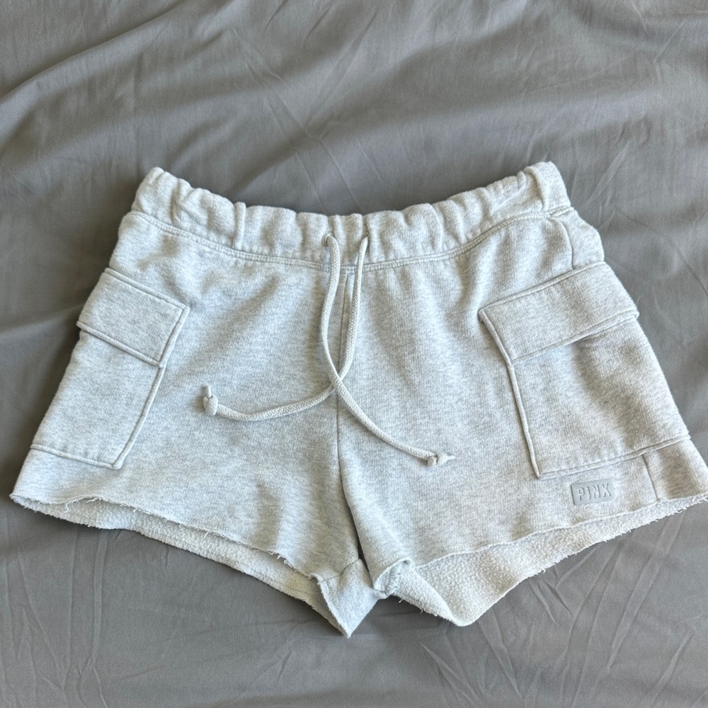 PINK Victoria's Secret Light Gray Cargo Shorts